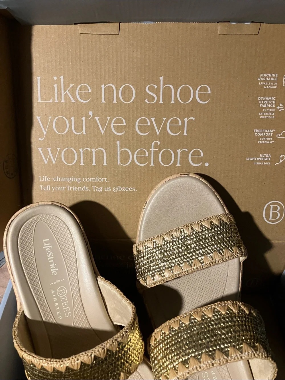 🆕 Lifestride BZEES Airstep Gold color extremely comfortable life changing shoes